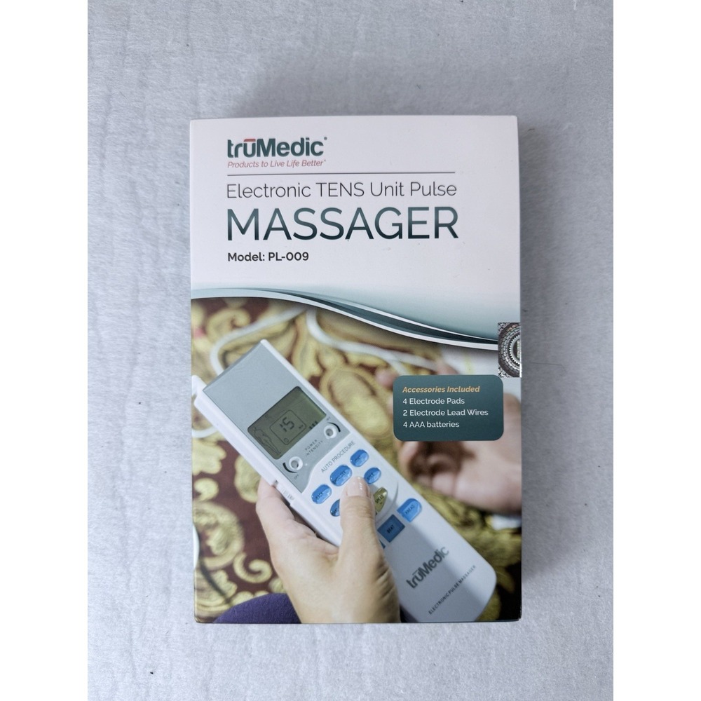 truMedic PL-009 Electronic TENS Unit Pulse Massager 2 Channel Handheld